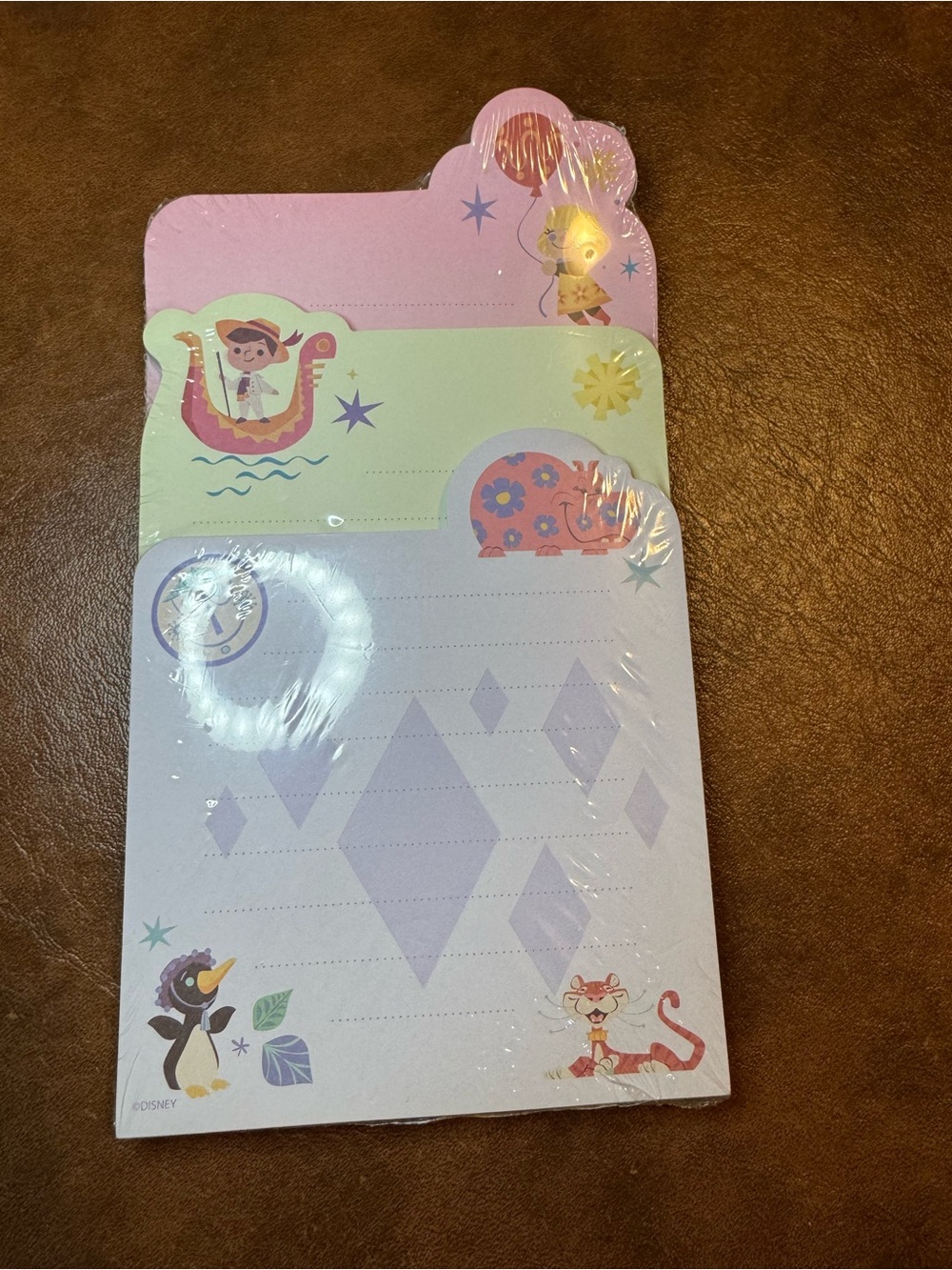 NWT Disney Parks It’s a Small World Pink & Pastel Character Notepad 📝